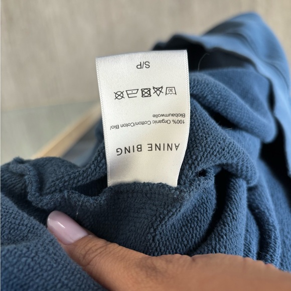 Anine Bing Navy Sport Hoodie - Picture 4 of 6